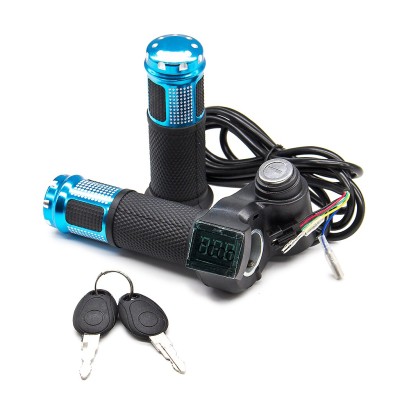 Acelerador de giro eléctrico con llave, 12-84V, Universal, eléctrico, 5 cables, pantalla de voltaje, mejorado con pantalla