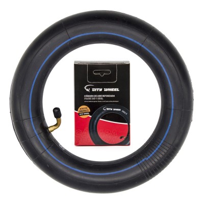 Cámara de aire Premium 10x2,5. Válvula Curva 45 grados Reforzada 130gr [City Wheel]