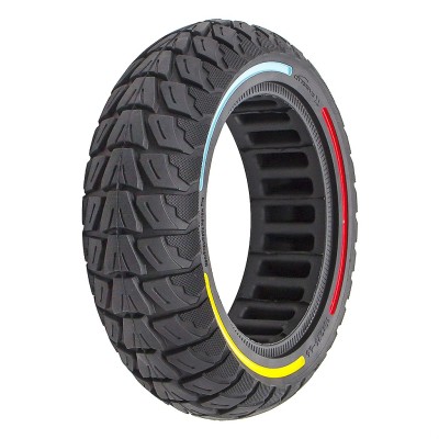 Rueda Maciza Ultraligera 10x2,75-6,5 Offroad, línea roja, azul y amarilla [Cityneye]