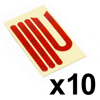 Adhesivo reflectante para catadióptrico Xiaomi (Rojo) - 10 uds