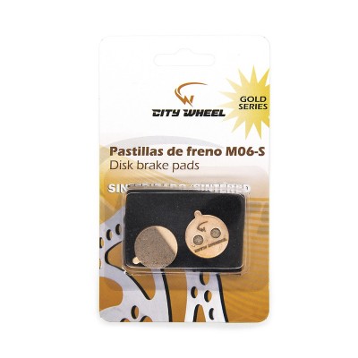 Pastilla de freno M06-S 2 sinterizada redonda con tetón para Smartgyro, Zwheel, Urbanglide, City Wheel y similares