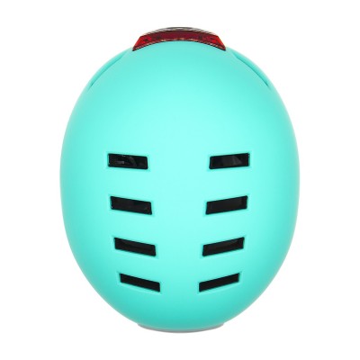 Casco Turquesa con Luz trasera y delantera (Recargable USB) para Scooter, Bicicleta y E-Bike - Talla L  [City Wheel]