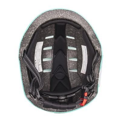 Casco Turquesa con Luz trasera y delantera (Recargable USB) para Scooter, Bicicleta y E-Bike - Talla L  [City Wheel]