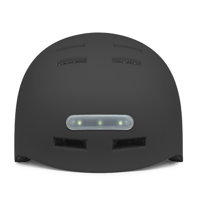 Casco Negro con Luz trasera y delantera (Recargable USB) para Scooter, Bicicleta y E-Bike - Talla L  [City Wheel]