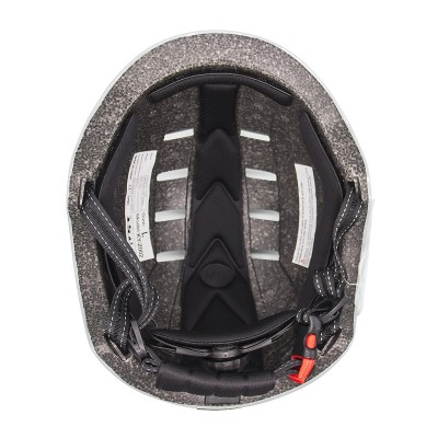 Casco Blanco con Luz trasera y delantera (Recargable USB) para Scooter, Bicicleta y E-Bike - Talla L  [City Wheel]