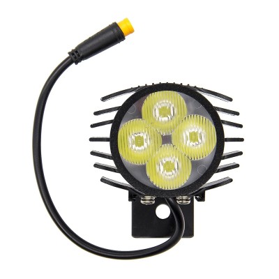 Faro Led 3 Pin. Luz frontal con bocina y claxon Waterproof. Kukirin G2 Pro (12-72V)