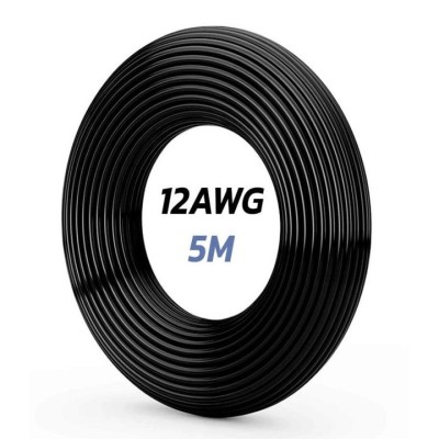 Cable 12 AWG. 5M Color Negro