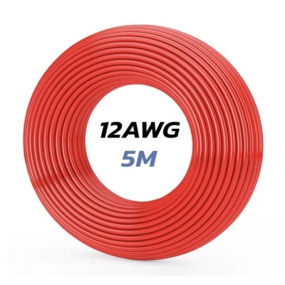 Cable 12 AWG. 5M Color Rojo