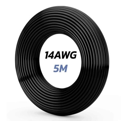 Cable 14 AWG. 5M Color Negro