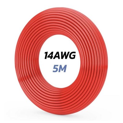 Cable 14 AWG. 5M Color Rojo