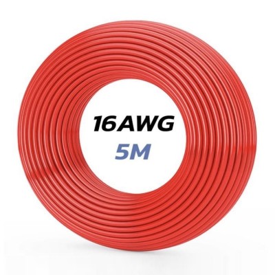 Cable 16 AWG. 5M Color Rojo