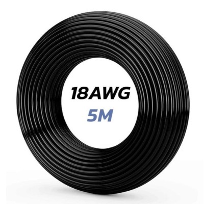 Cable 18 AWG. 5M Color Negro