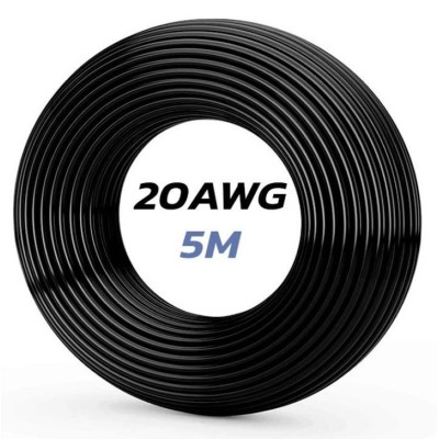 Cable 20 AWG. 5M Color Negro