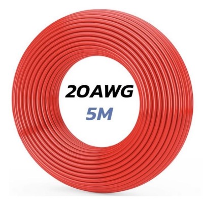 Cable 20 AWG. 5M Color Rojo