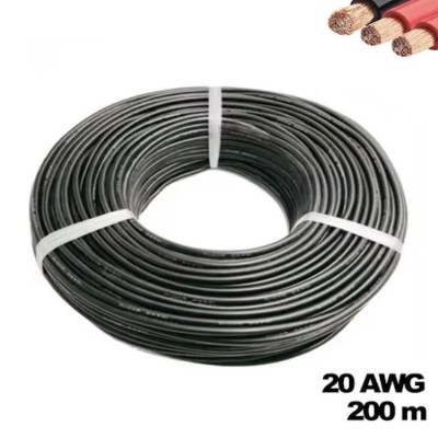 Cable 20 AWG.  400M Color Negro