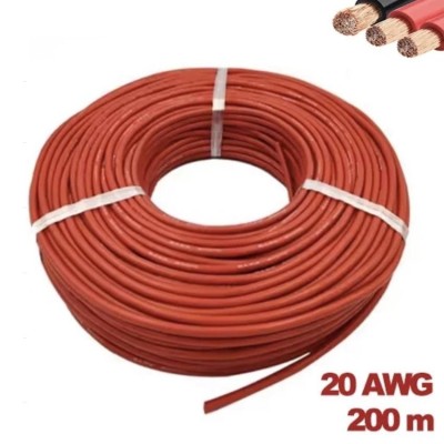 Cable 20 AWG.  200M Color Rojo