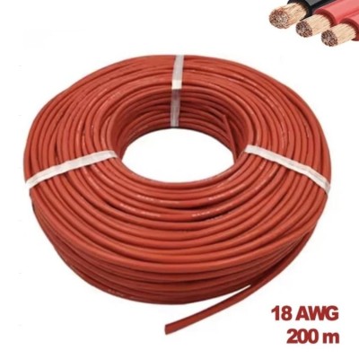 Cable 18 AWG.  200M Color Rojo