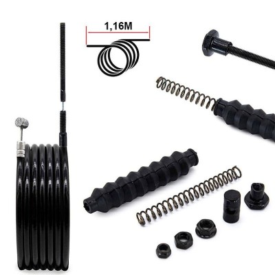 Camisa y cable de freno de tambor negro - 1,16M