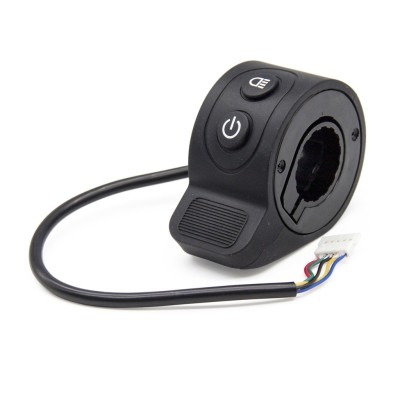 Acelerador de pulgar con botones de encendido/apagado y luz (Negro)