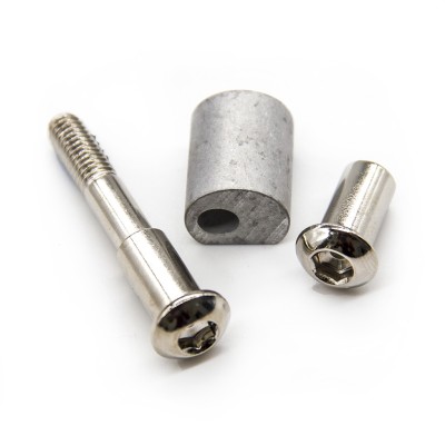 Tornillo Pasador eje de plegado para mástil Xiaomi M365 - 8/M6x50mm (Plata)