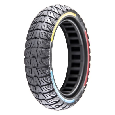 Rueda Maciza Ultraligera 8,5x2-6,1 Offroad. Línea roja, azul y amarilla [Cityneye]