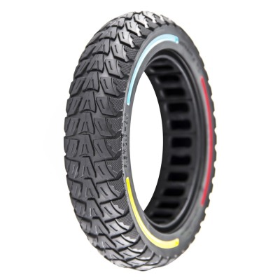 Rueda Maciza Ultraligera 9,5x2-6,1 Offroad. Línea roja, azul y amarilla [Cityneye]