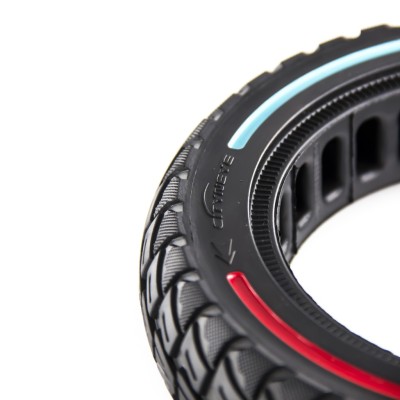 Rueda Maciza Ultraligera 9,5x2-6,1 Offroad. Línea roja, azul y amarilla [Cityneye]