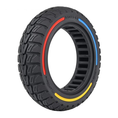 Rueda Maciza Ultraligera 9,5x2,5-6,1 Offroad. Línea roja, azul y amarilla [Cityneye]