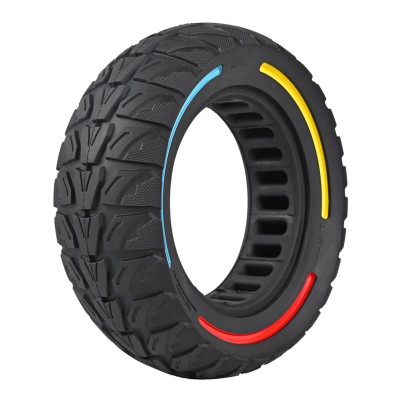 Rueda Maciza Ultraligera 8,5x3 40mm Offroad. Línea roja, azul y amarilla [Cityneye]