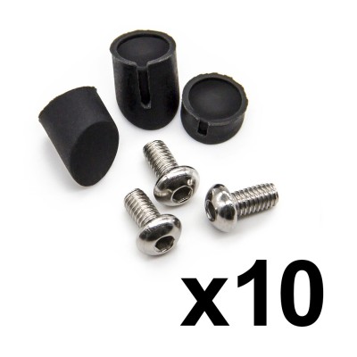 Tapón Goma y Tornillos para Guardabarros trasero GX1.0 Xiaomi (Negro) 10 uds